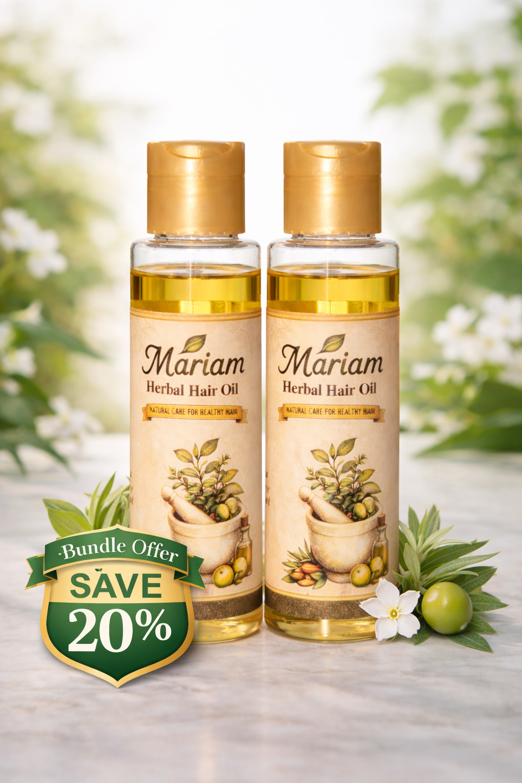 Mariam Herbal Hair Oil – Bundle Pack (2 × 100 ml) | 100% Herbal Formula