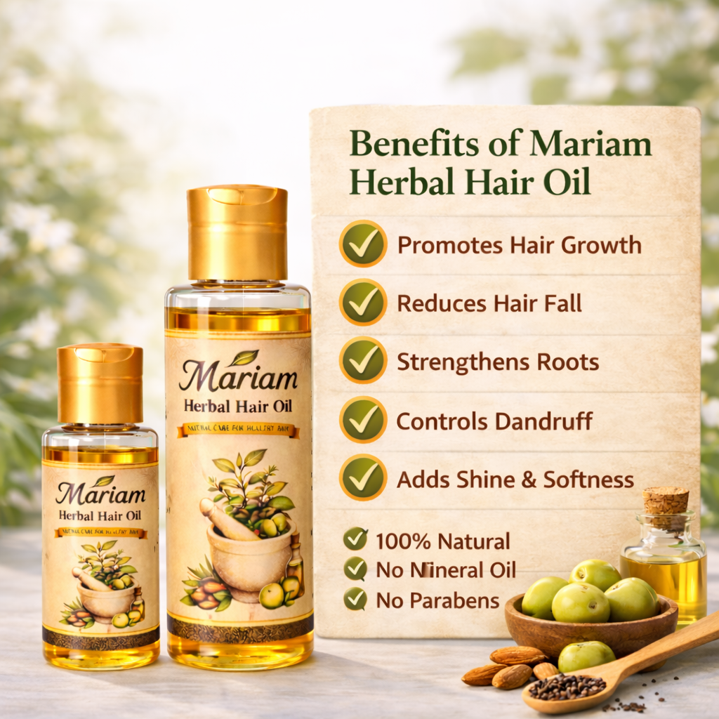 Mariam Herbal Hair Oil – Duo Bundle | 50ml + 100ml | 100% Herbal Formula